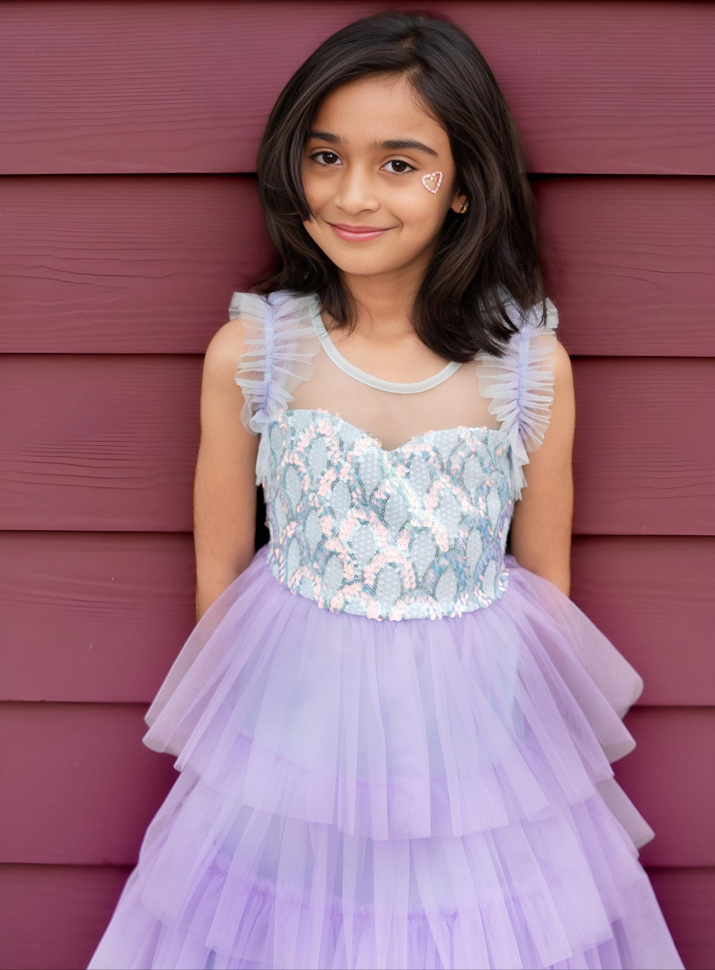 Lilac Dream Tiered Tulle Birthday Dress for Girls