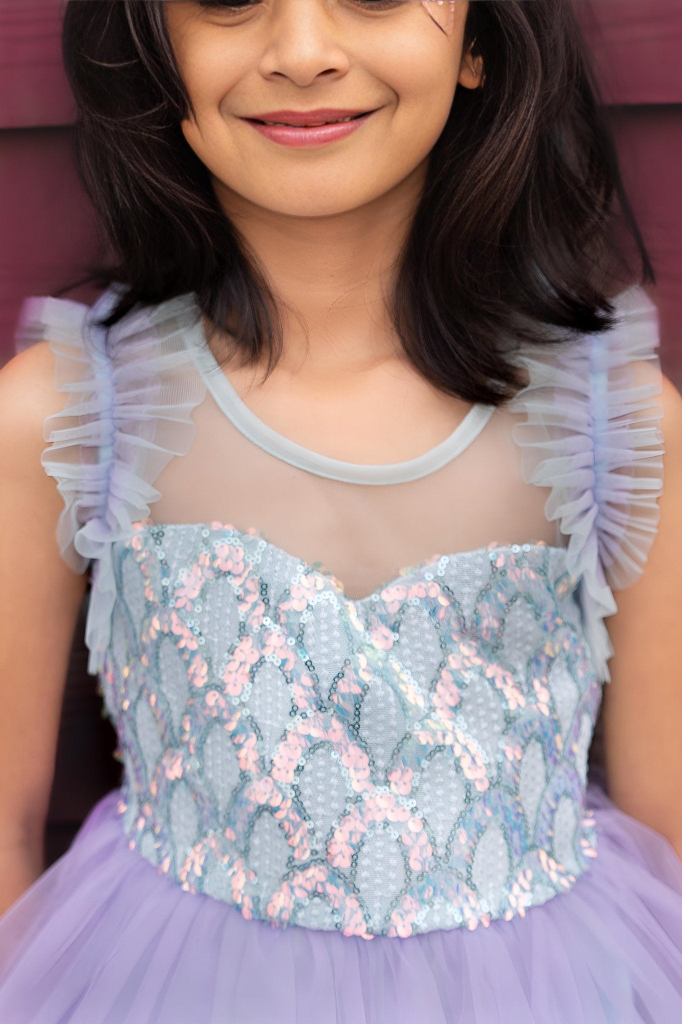 Lilac Dream Tiered Tulle Birthday Dress for Girls