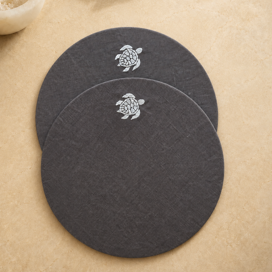 Toscana Turtle Placemats in Dark Taupe – Set of 2