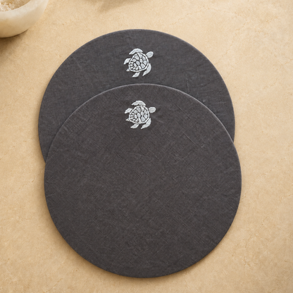 Toscana Turtle Placemats in Dark Taupe – Set of 2