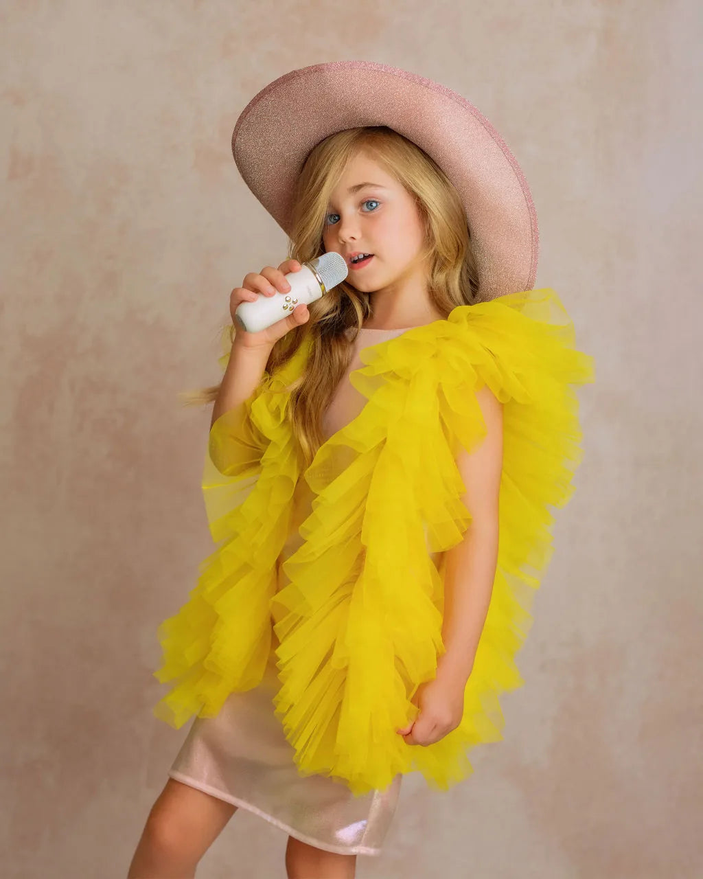Radiant Yellow Fairy Wings Tulle Birthday Dress for Girls