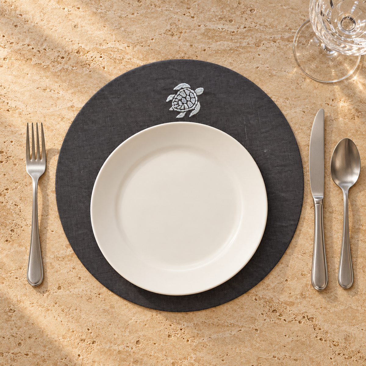 Toscana Turtle Placemats in Dark Taupe – Set of 2
