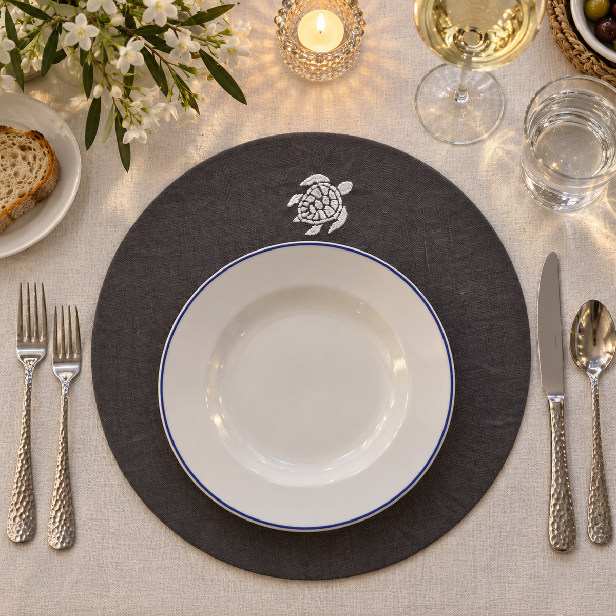 Toscana Turtle Placemats in Dark Taupe – Set of 2