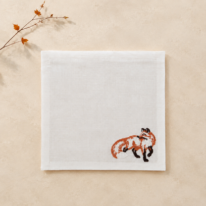 Cortina Volpe Cocktail Napkins in Off-White — Set of 4