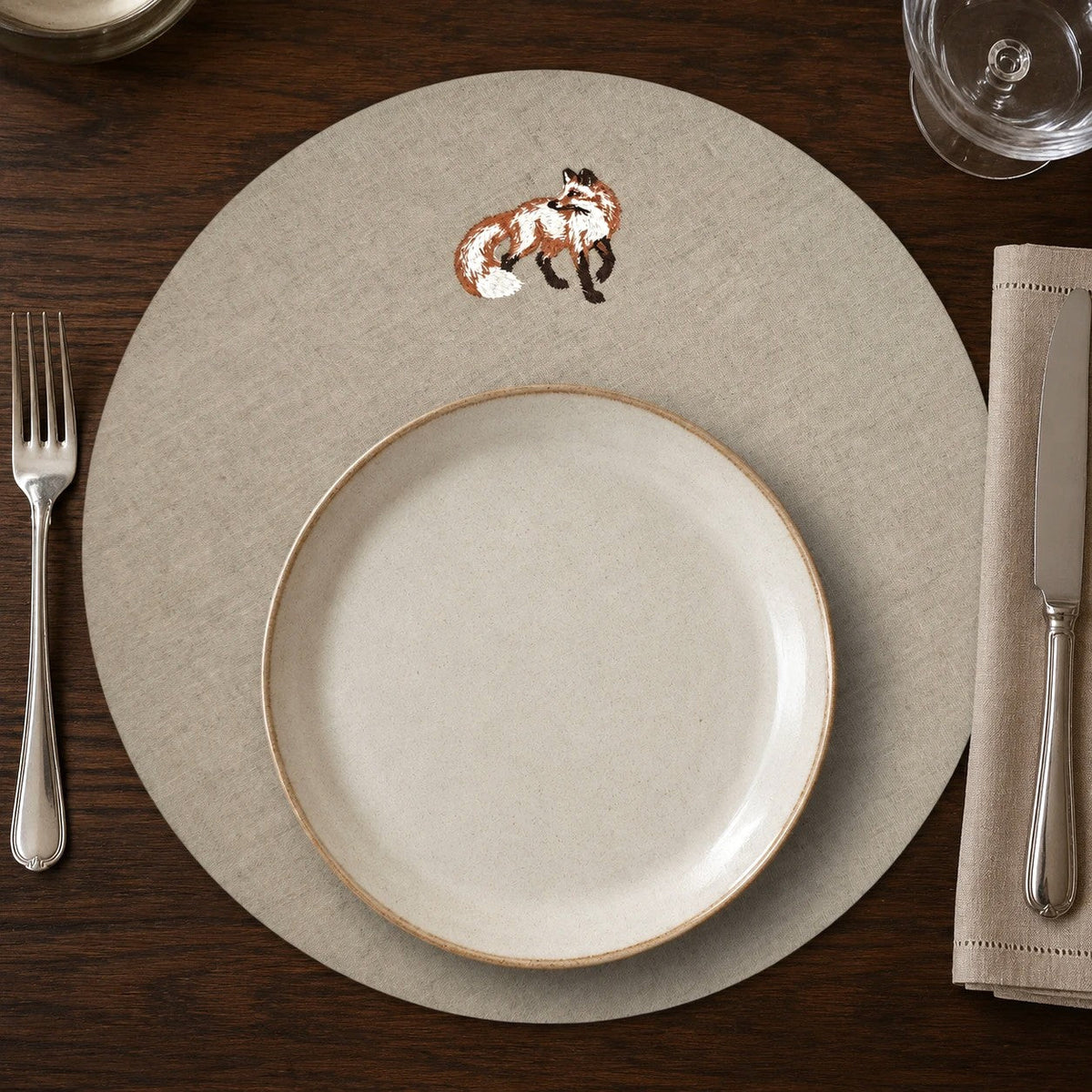 Cortina Volpe Placemats in Oatmeal Stone — Set of 2